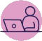 Person using their laptop icon