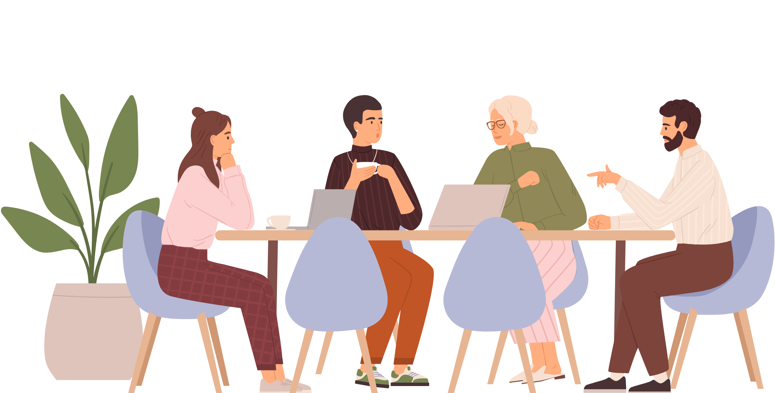Graphic of people in a meeting.